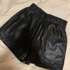 Black Leather Shorts